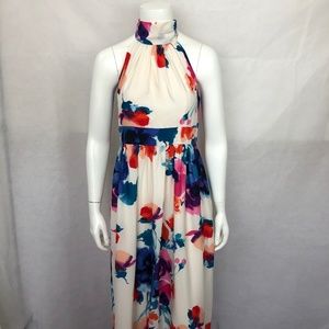Eliza J Floral Printer Halter Maxi Dress 8